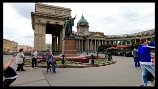 Прогулка по Санкт-Петербургу. Невский проспект, Казанский собор. Walk in Saint Petersburg. Full HD.