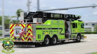 *Q2b!!* Palm Beach Gardens Fire Rescue NEW Ladder 61, Battalion Chief 61, and EMS 61 Responding!!