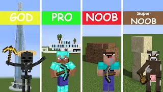 Monster School GOD vs PRO vs NOOB vs Super NOOB : STATUE HOUSE BUILD CHALLENGE- Minecraft Animation