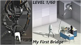 Bridge Constructor Portal - LEVEL 1 - MY FIRST BRIDGE (Gameplay)