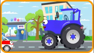 The Blue Tractor Russian, Learn Animal Sounds and Colors - Educational Songs For Kids -Learn English