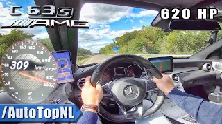 620HP C63 AMG 309km/h! on AUTOBAHN (No Speed Limit) by AutoTopNL