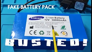 Chinese 12V 50000mAh battery pack teardown (18650 lithium ion cells)