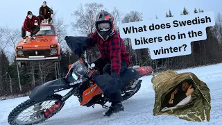 What does Swedish bikers do in the winter