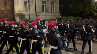 Coronation King Charles III Rehearsals - SNIY Marches towards Wellington Barracks (RAC)