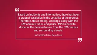 Protesters pepper sprayed by police as GWU encampment cleared