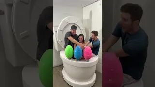 SURPRISE EGG CHALLENGE in Worlds Largest Toilet Red Pool with $100 PRIZE #shorts
