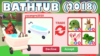 😱🔥 I TRADED BATHTUB 🛁 VEHICLE FROM 2018 IN ADOPT ME! ROBLOX