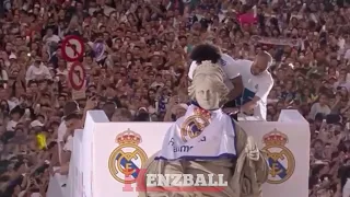 Sacred Moment of Draping the Real Madrid Flag and Scarf to the Goddess Cibeles