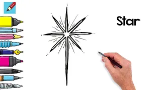 How to Draw a Christmas Nativity Star of Bethlehem Real Easy
