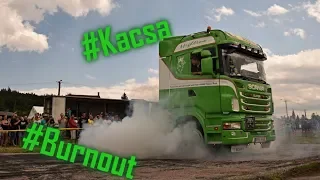 LOUD Scania R500 V8 BURNOUT @ Bogács 2k18 (Kacsa / Ytka)