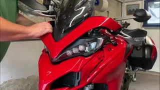 Ducati Multistrada USB Cable Install, Fairing Removal, Evotech Performance Bracket Install