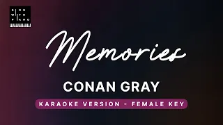 Memories - Conan Gray (FEMALE Key Karaoke) - Piano Instrumental Cover with Lyrics