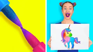 FUN ART IDEAS AND DRAWING TRICKS || Easy And Cool Art Hacks by 123 GO Like!