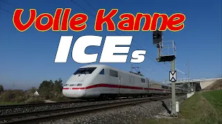 4k German Railway DB Fernverkehr High Speed Trains. Superb Sound. ICE1, ICE2, ICE3, ICE4, ICE-T