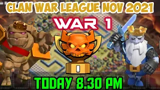 CLAN War League NOV 2021 War 1, Clan war league live attack , clash of clans Tamil #Shan