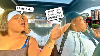 IGNORING MY GIRLFRIEND'S DRIVE THRU ORDER! (SHE CRIED)