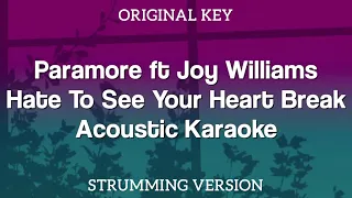 Paramore - Hate To See Your Heart Break ft Joy Williams (Acoustic Karaoke)