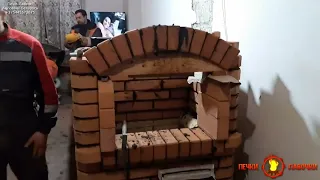 Красивая печь с плитой и лежанкой часть 3.  Furnace for heating the house.