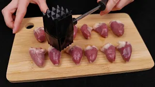 If everyone knows about this recipe, the place will run out of chicken hearts. Juicy chops!