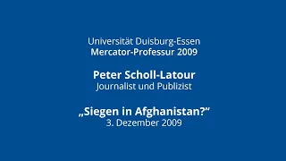 Peter Scholl-Latour: "Siegen in Afghanistan?" (komplette Vorlesung)