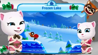 Talking Tom Splash Force Arctic ANGELA vs Raccoon Frozen Lake UNLOCKED GAMEPLAY