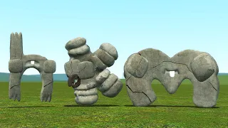 TURNING NEW LOWERCASE BABY ALPHABET LORE FAMILY INTO STATUES in Garry's Mod!