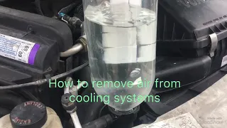 How to remove air from the cooling system for pressure type radiator cap systems