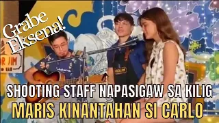 Maris Racal And Carlo Aquino Shooting Mga Staff and Crew Napasigaw sa Kilig?