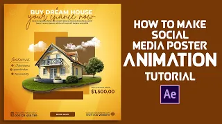 Motion graphic social media poster in after effects Tutorial