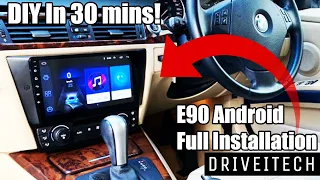 BMW 3 Series E90, E91, E92 Android Stereo Complete Installation