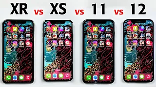 iPhone XR vs iPhone XS vs iPhone 11 vs iPhone 12 SPEED TEST in 2023 - iOS 16.6 SPEED TEST