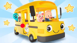 As rodas do ônibus de animais | Baby Shark (Bebê Tubarão) e mais músicas divertidas com Cuquín