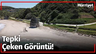 Şile Akçakese Sahili'ndeki Görüntüye Sosyal Medyadan Tepki Yağdı!