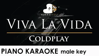 Coldplay - Viva La Vida - MALE Key Slowed Piano Karaoke Instrumental Cover with Lyrics