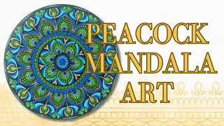 Peacock Dot Mandala art | Mandala art