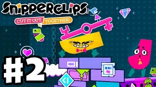 Snipperclips - Gameplay Walkthrough Part 2 - Retro Reboot! Cut It Out, Together! (Nintendo Switch)