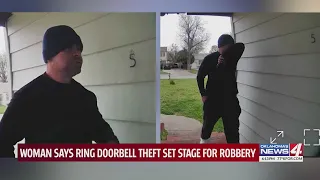 Woman says ring doorbell theft set stage for robbery