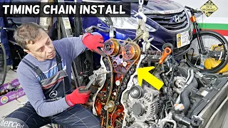 HYUNDAI SONATA TIMING MARKS AND TIMING CHAIN INSTALLATION