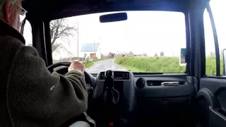 driving the Aixam van in rural Normandy