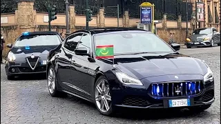 SCORTA CARABINIERI PRESIDENTE MAURITANIA IN VISITA A ROMA🇲🇷/ESCORT MILITARY PRESIDENT MAURITANIA