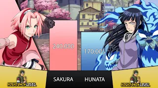 SAKURA VS HINATA POWER LEVELS - Naruto/Boruto Power Levels