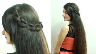 Прическа с плетением на каждый день на средние и длинные волосы Hairstyle with braided Viva Woman