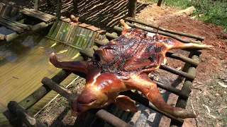 Full Video: Solo Bushcraft in 365 Days, Log Cabin, Roast Pig - Survival Alone in the Forest