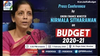 Press conference by Union Finance Minister Nirmala Sitharaman, on Union Budget 2020-21