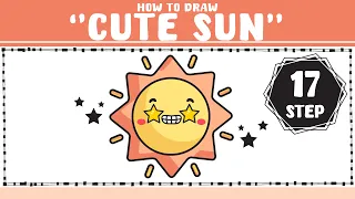 How to draw cut SUN 17 Step for Spring Season| Little Chick Art #art #artforkids #season #spring