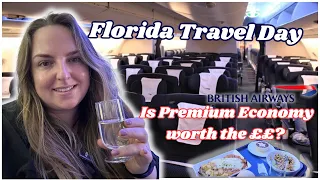 Florida SOLO Travel Day Vlog 2024 | LGW to MCO BA World Traveller Plus