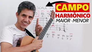 CAMPO HARMONICO  MAIOR E MENOR - Mesmos acordes - Veja como! Aula completa!