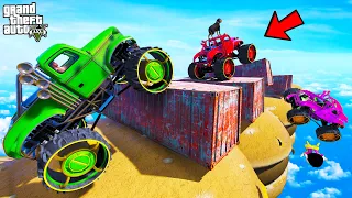 FRANKLIN TRIED IMPOSSIBLE MASSIVE SPEED BUMPS PARKOUR RAMP CHALLENGE GTA 5 | SHINCHAN and CHOP