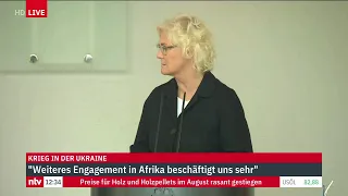 LIVE: Verteidigungsministerin Christine Lambrecht nach Treffen mit französischem Amtskollegen